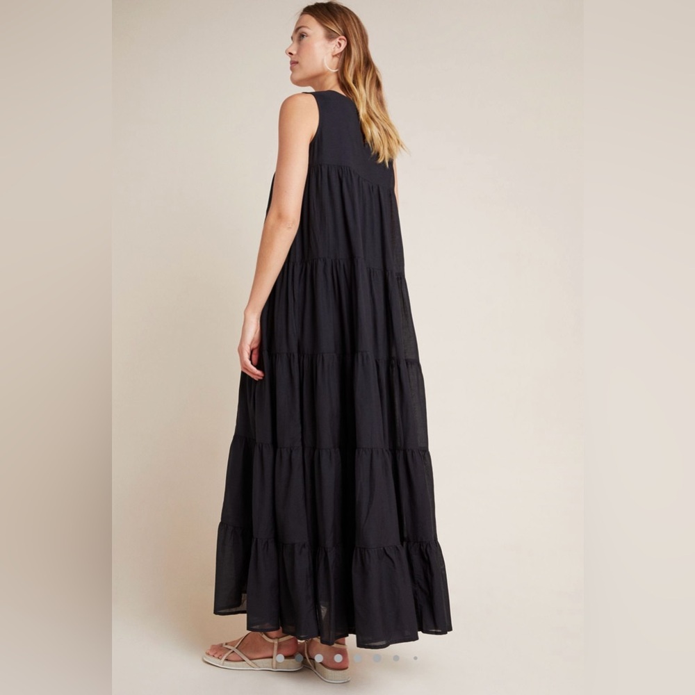 Anthropologie Black Maxi Dress with Multicolor Embroidery - Picture 2 of 10